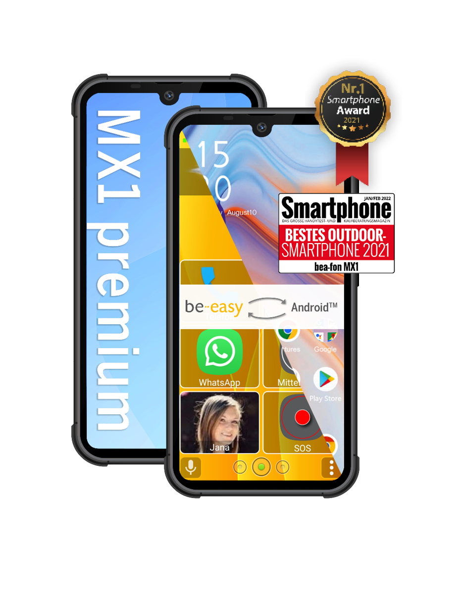 Smartphone Senior Résistant Beafon MX1 Premium - Étanchéité IP68